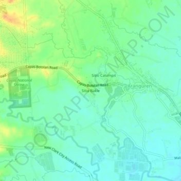 Sitio Bakle topographic map, elevation, terrain