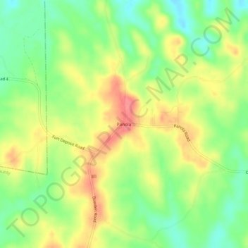 Panola topographic map, elevation, terrain