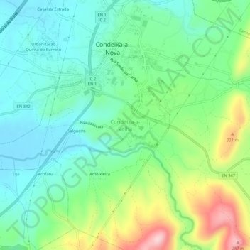 Condeixa-a-Velha topographic map, elevation, terrain