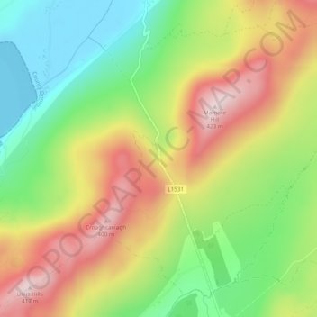 Mamore Gap topographic map, elevation, terrain