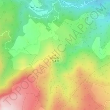 Garrabet topographic map, elevation, terrain