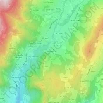 Chez Vachat topographic map, elevation, terrain