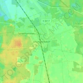Uhsmannsdorf topographic map, elevation, terrain