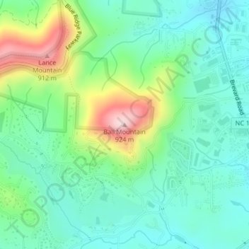 Ball Mountain topographic map, elevation, terrain