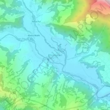 Bhindabari topographic map, elevation, terrain