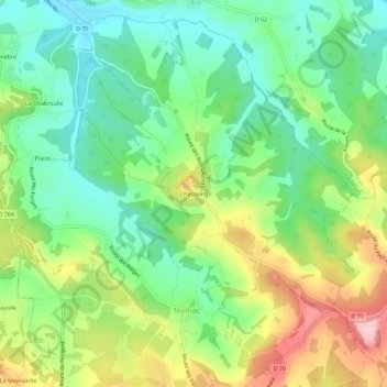 Chassaing topographic map, elevation, terrain