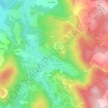 Le Naud topographic map, elevation, terrain