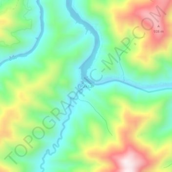 Paksa topographic map, elevation, terrain