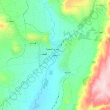 Afrin topographic map, elevation, terrain