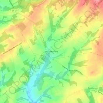 Mount Pleasant topographic map, elevation, terrain