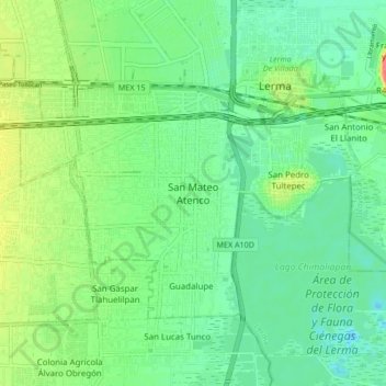 San Mateo Atenco topographic map, elevation, terrain