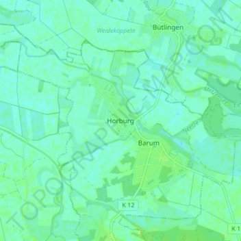 Horburg topographic map, elevation, terrain