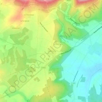 Le Briou topographic map, elevation, terrain