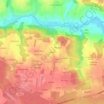 La Grette topographic map, elevation, terrain