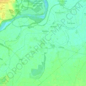 Grava topographic map, elevation, terrain