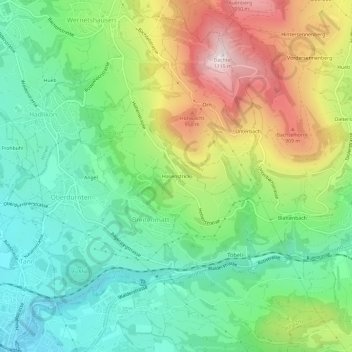 Hasenstrick topographic map, elevation, terrain