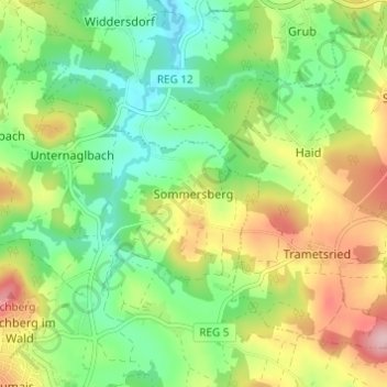 Sommersberg topographic map, elevation, terrain