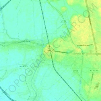 Lop Buri topographic map, elevation, terrain