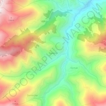 Tepeköy topographic map, elevation, terrain