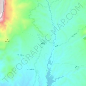 Ezgeleh topographic map, elevation, terrain
