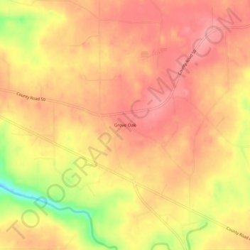 Grove Oak topographic map, elevation, terrain