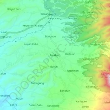 Grabag topographic map, elevation, terrain