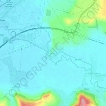 Leordeni topographic map, elevation, terrain