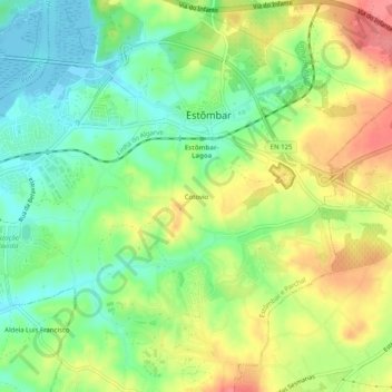 Cotovio topographic map, elevation, terrain