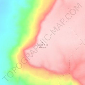 Mesa Rica topographic map, elevation, terrain