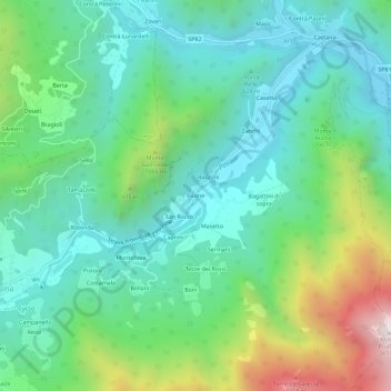 Fusine topographic map, elevation, terrain