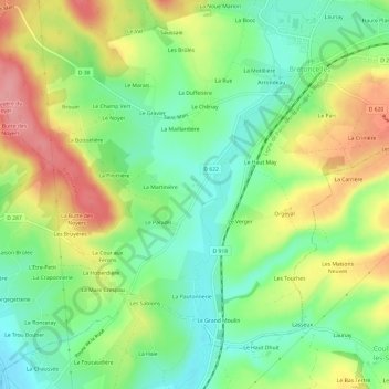 La Saussaie topographic map, elevation, terrain