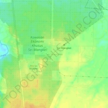 Sei Mangkei topographic map, elevation, terrain
