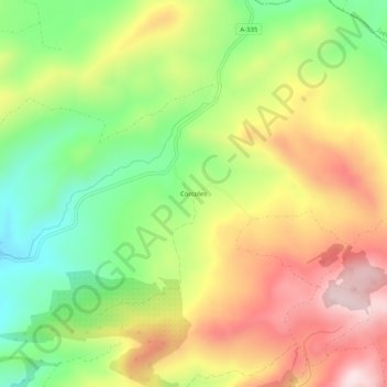 Córcoles topographic map, elevation, terrain