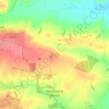 Ledwell topographic map, elevation, terrain