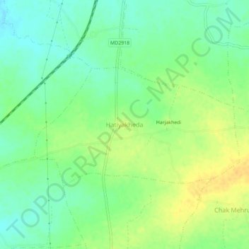 Hatiyakheda topographic map, elevation, terrain