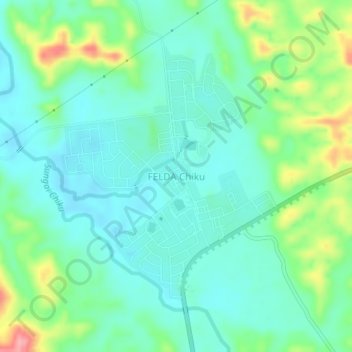 FELDA Chiku topographic map, elevation, terrain