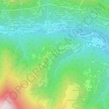 San Maurizio topographic map, elevation, terrain