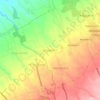 Matagbak I topographic map, elevation, terrain