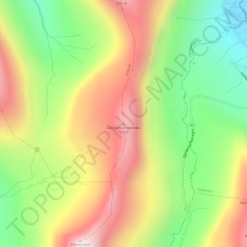 Gomlumannatindur topographic map, elevation, terrain