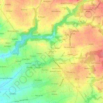 Kernoel topographic map, elevation, terrain