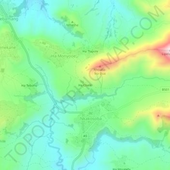Ha Chele topographic map, elevation, terrain