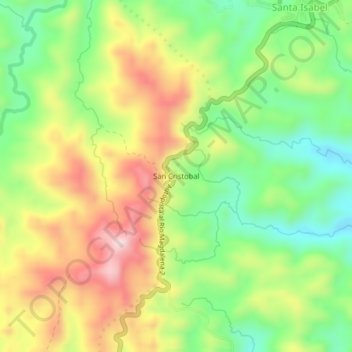 San Cristobal topographic map, elevation, terrain