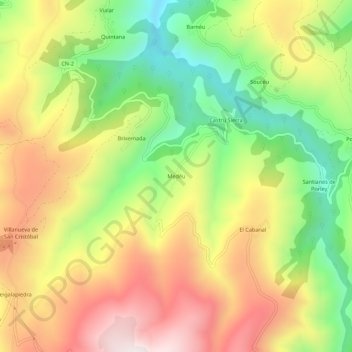 Medéu topographic map, elevation, terrain