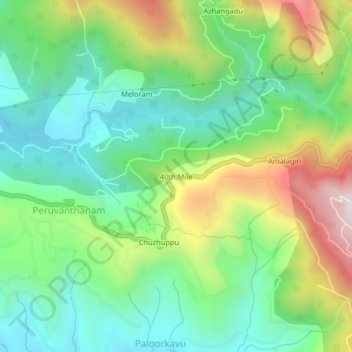 40th Mile topographic map, elevation, terrain