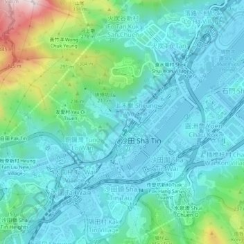 Pai Tau Tsuen topographic map, elevation, terrain