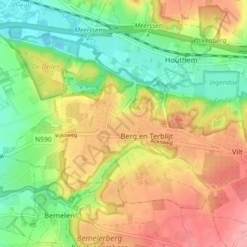 Berg topographic map, elevation, terrain