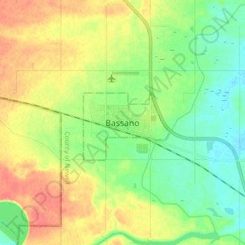 Bassano topographic map, elevation, terrain
