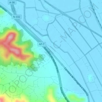 Las Torres topographic map, elevation, terrain