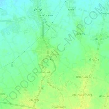 Ban Pong Chai topographic map, elevation, terrain