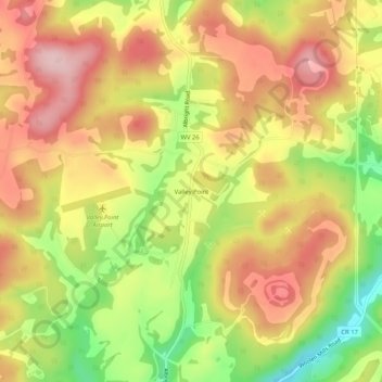Valley Point topographic map, elevation, terrain